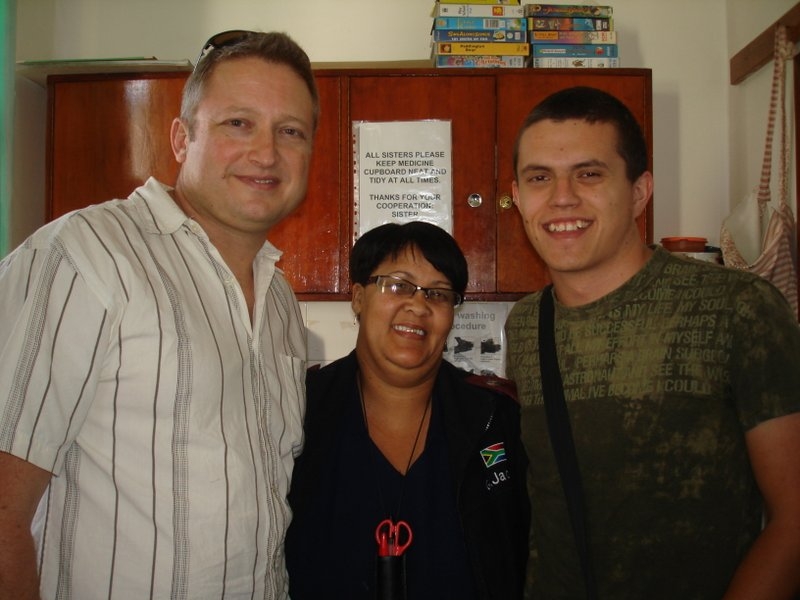 Marcos and Christiaan with one of the many nurses