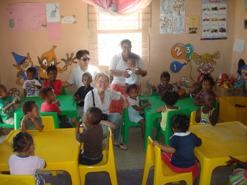 Milas Daycare Center rejoicing at the new tables and chairs 